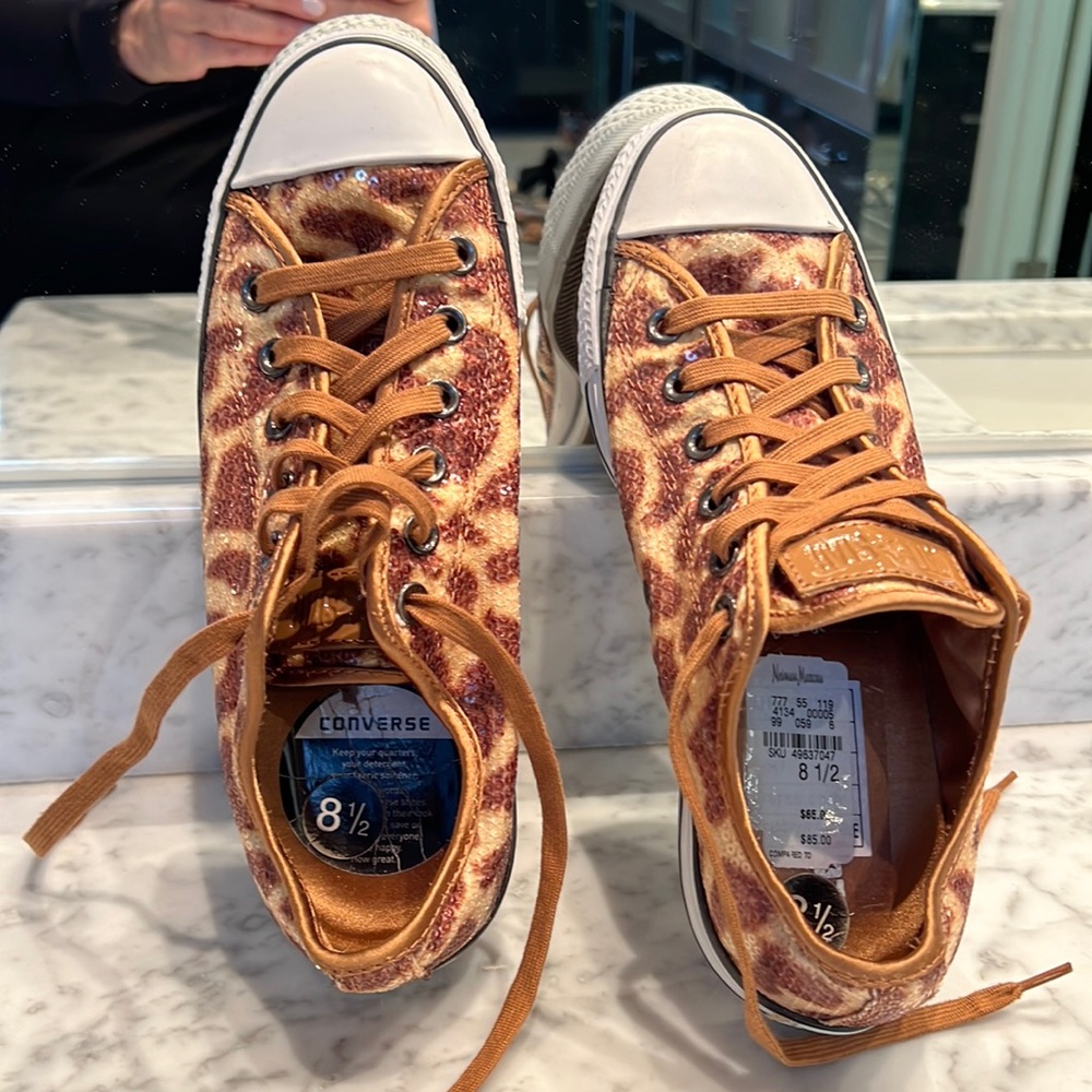 Converse sequin leopard sneakers